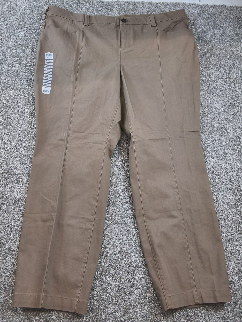 Duluth Trading Co Women Workday Warrior Chino Slim Leg Pants Size 22Wx31 Brown